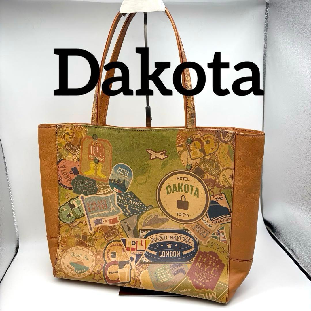 Dakota ダコタ トートバッグ チーザレ レザー ホテルステッカー ハンド