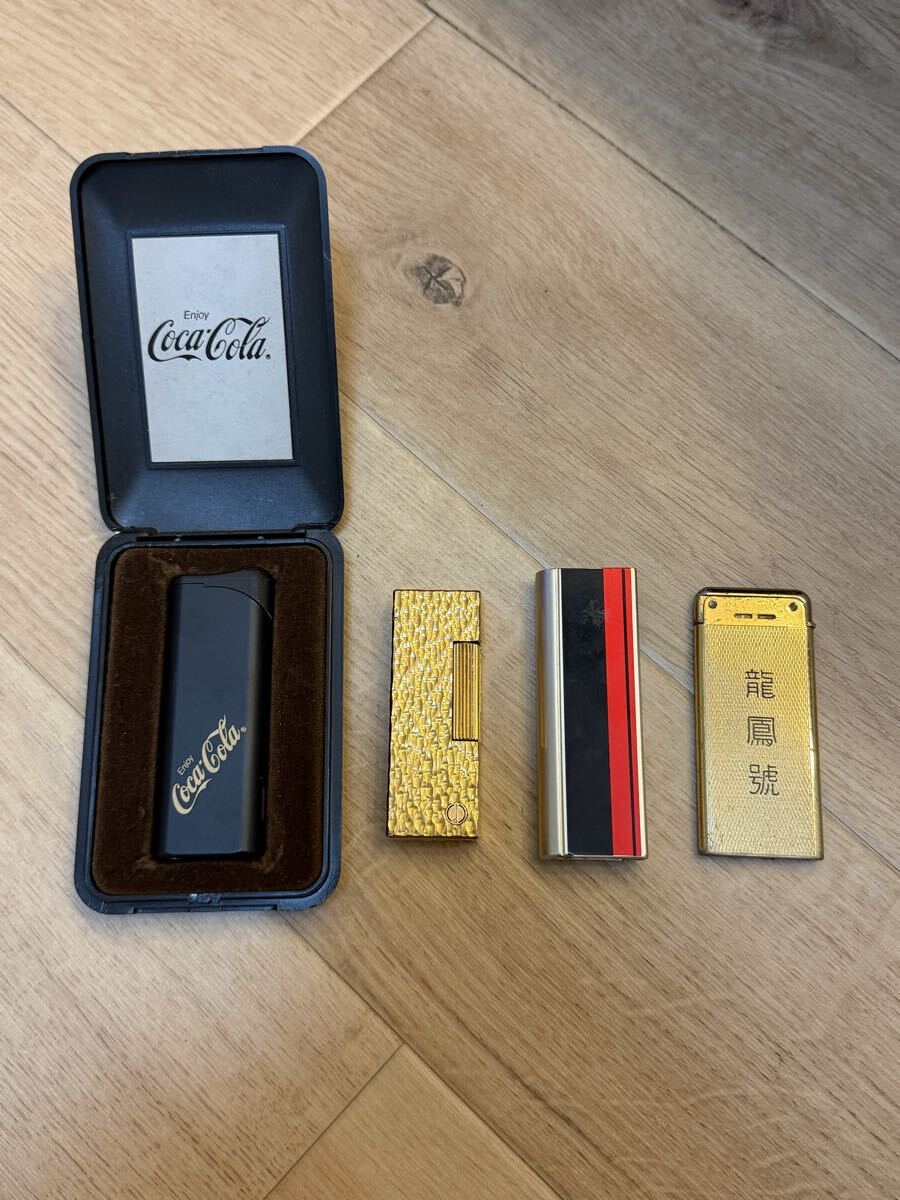 【PO-18】dunhill ダンヒル　ライター　火花確認済み　その他ライター　ゴールド　一円スタート