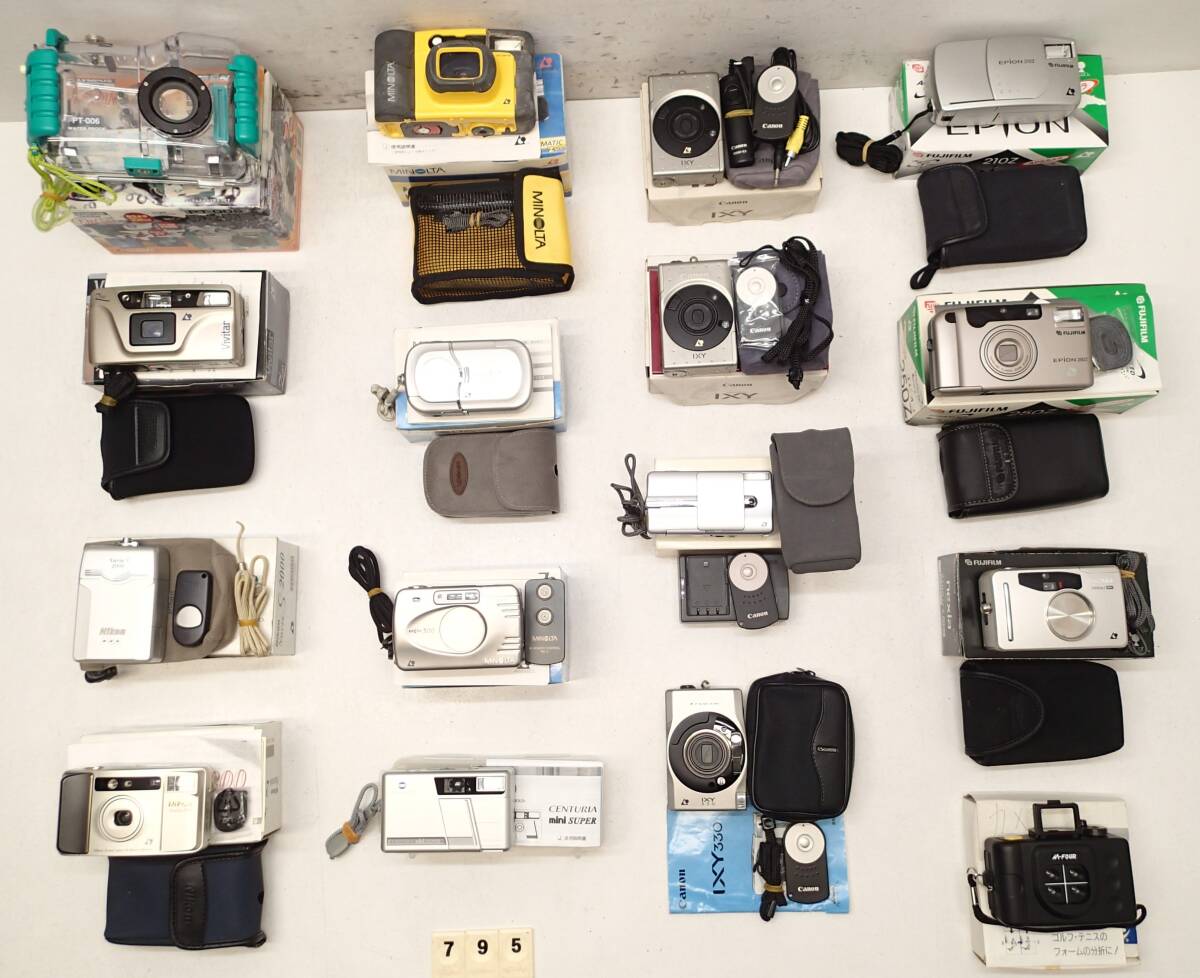 M795C 箱入り コンパクト ポケット カメラ 等 大量 Canon　FUJI　EPION　Minolta CENTURIA mini Nikon Olympus ViVitar 等 中古 ジャンク