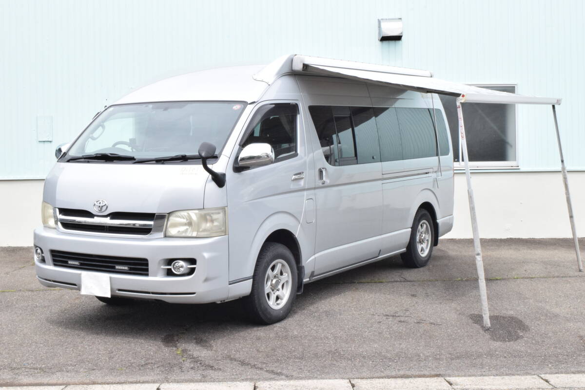 H18年式/ハイエースバン/ファーストカスタム製/4WD/二段ベッド/サイドオーニング/冷蔵庫/シンク/外部電源/走行充電/インバーター/コンロ