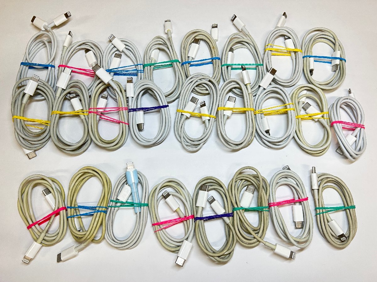 Apple アップル 純正 充電 USB-C タイプ　ライトニング ケーブル 全25本 まとめ売り　中古　【東京都忘れ物市】　　　B164