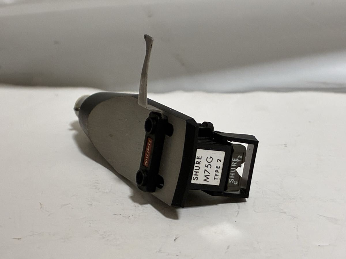 X118 動作確認済 SHURE M75G TYPE2 GT2 カートリッジ MICRO ヘッドシェル シュアー　マイクロ