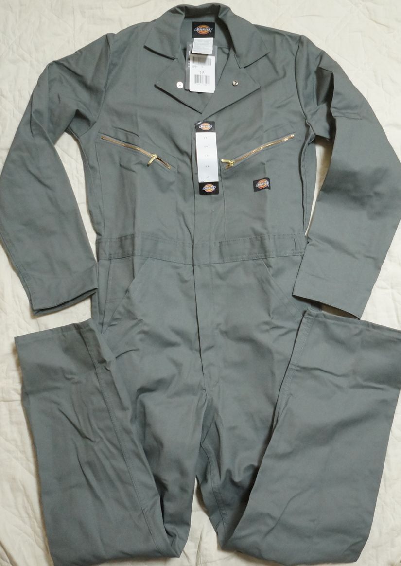 新品 メキシコ製 Dickies 長袖ツナギ S 灰 ディッキーズ オールインワン つなぎ ALLINONE カバーオール COVERALL ロングスリーブ MEXICO
