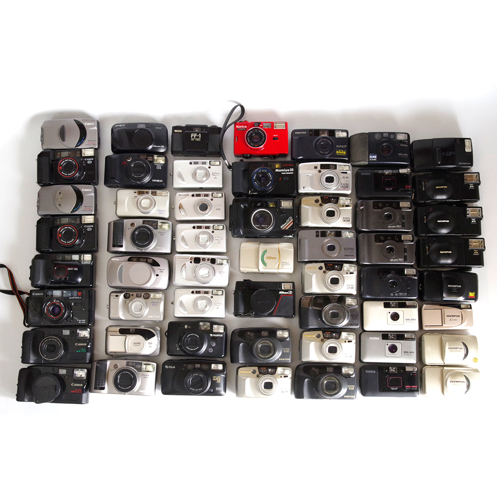 コンパクトフィルムカメラ　55台　オリンパス　コニカ　キャノン　ペンタックス　ニコン　ミノルタ　マミヤ　フジフィルム　ジャンク