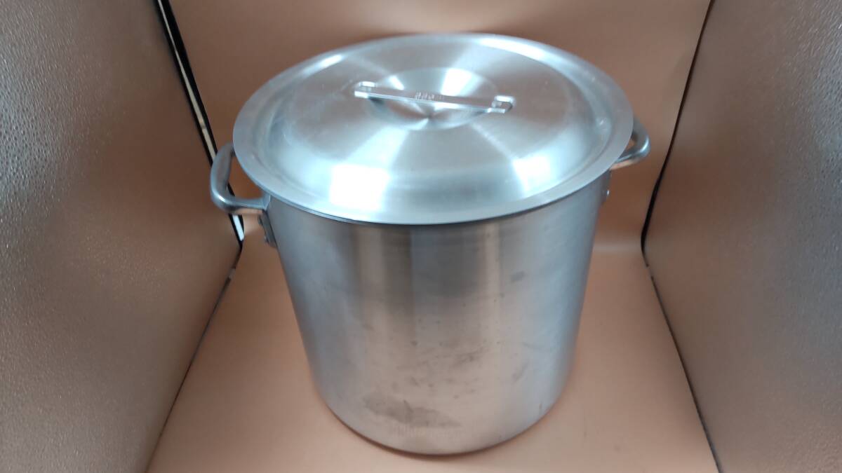 　【D007】KYS 寸胴 蓋付 33㎝ 約27L アルミ 両手鍋 調理器具 業務用