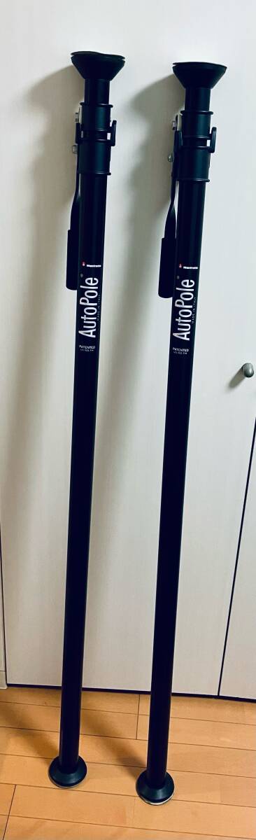 【中古】マンフロット(Manfrotto) オートポール黒 150cm-270cm 076B 2本セット