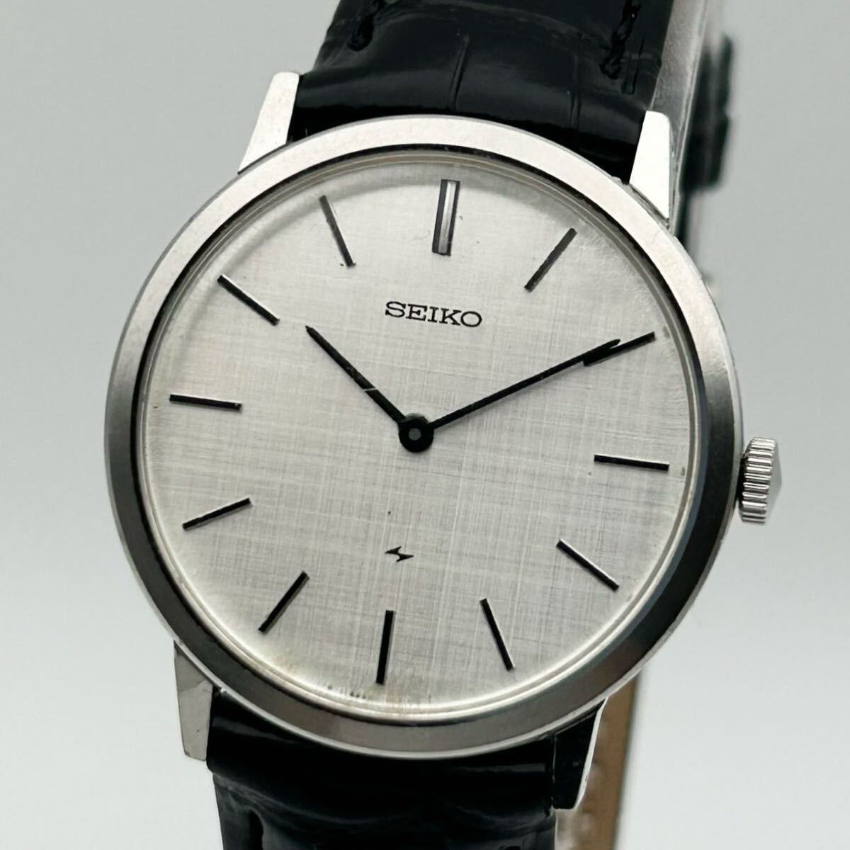 【70's名機 稼働品】SEIKO セイコー chariots シャリオ 2220-0180 腕時計 手巻き linen dial 絹目文字盤 1973年12月 JAPAN vintage