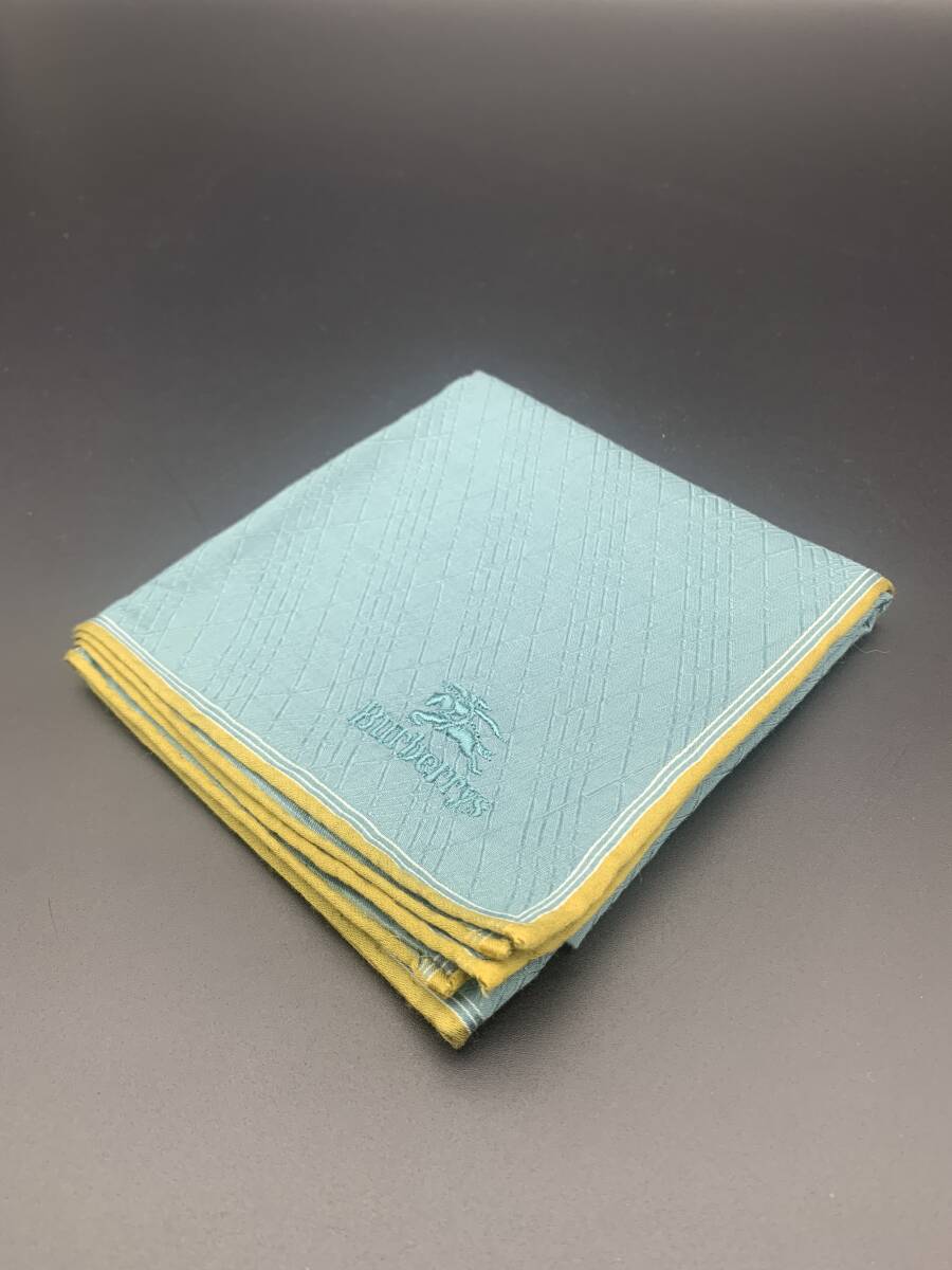 Burberrys バーバリー ハンカチ ホースマーク 刺繍 ブルー系 UF791
