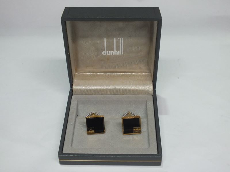 dunhill ダンヒル カフスボタン カフリンクス アクセサリー 紳士 ビジネス メンズ ゴールド系 箱付き