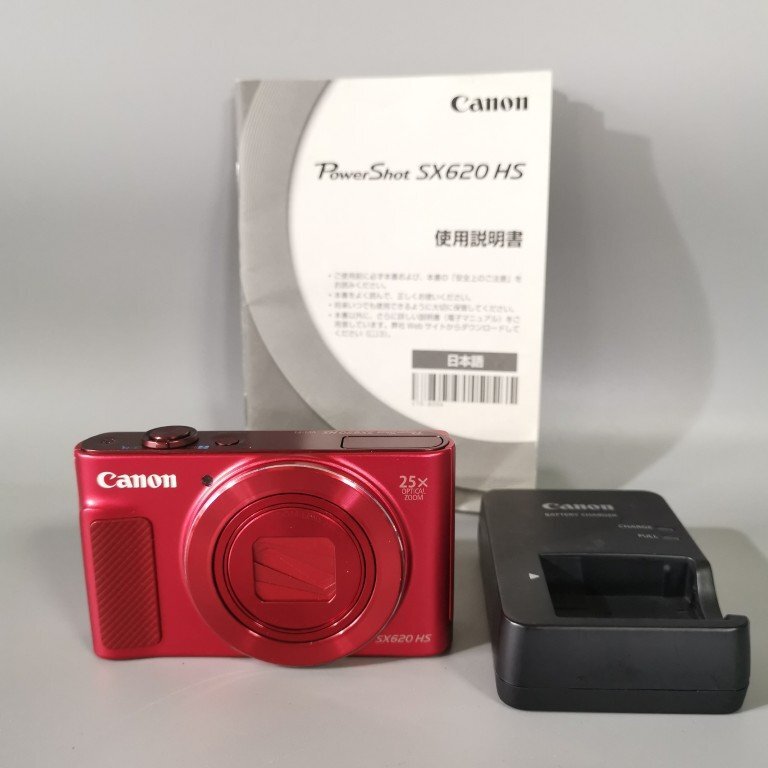 外観美品 動作品 Canon キヤノン PowerShot SX620 HS Wi-Fi コンパクトデジタルカメラ 取説 充電器 Z8548