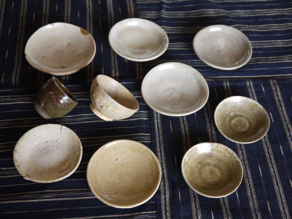 平安　常滑焼 山皿　 古唐津 平皿　小杯　黄瀬戸　小皿　小杯　古陶　全10点