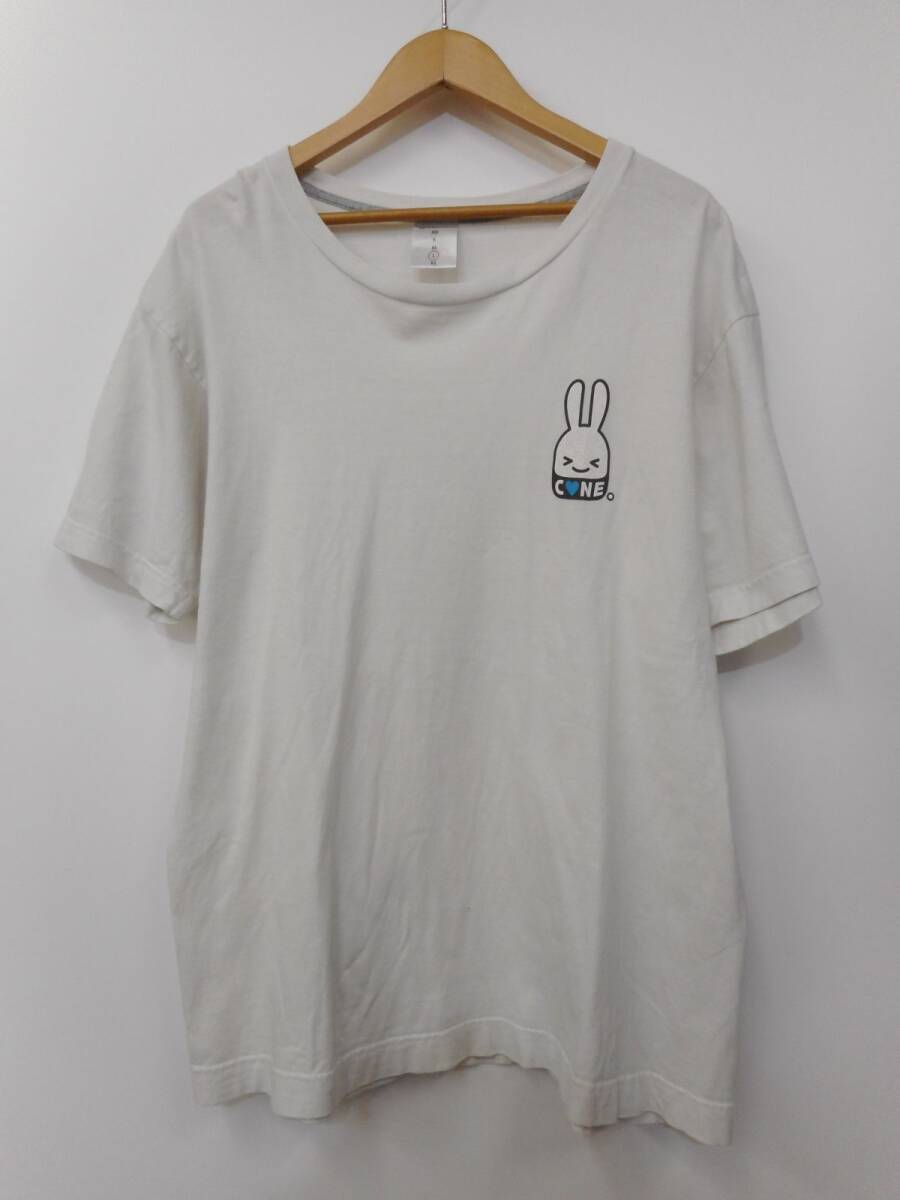 68 送60サ 0427UD11 CUNE キューン 半袖Tシャツ 綿100% ホワイト サイズL 中古品