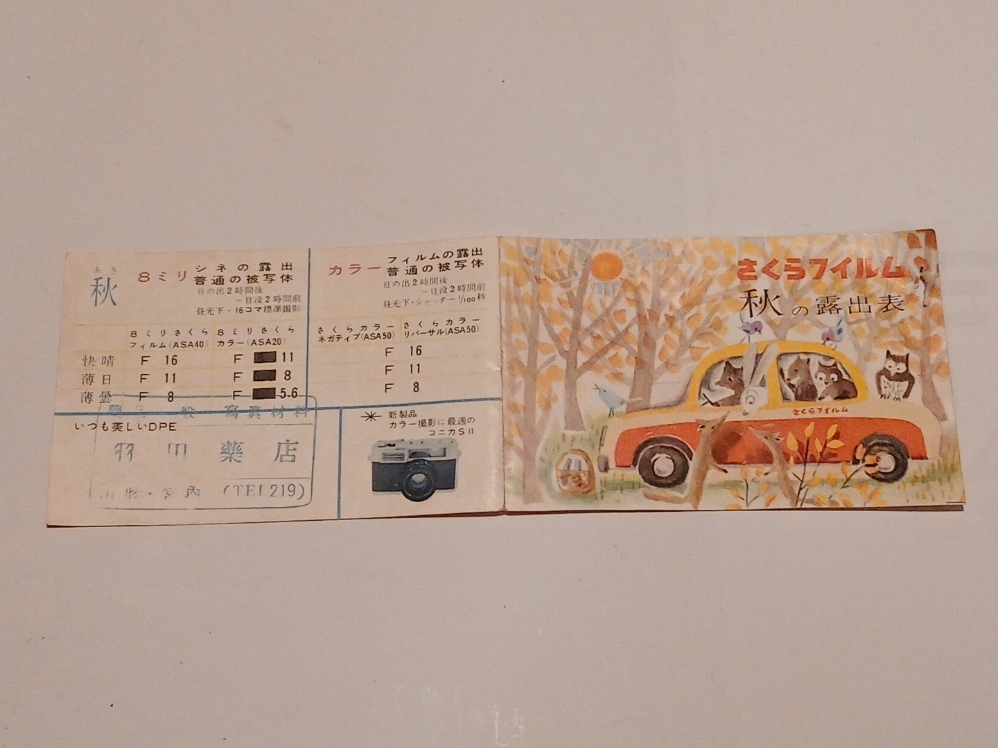 ★説明必読★さくらフィルム　秋の露光表