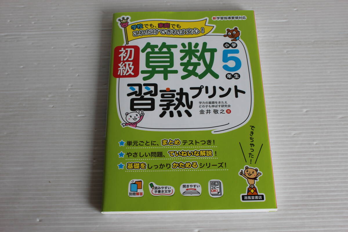 これだけできれば安心！ 初級 算数習熟プリント 小学5年生　単元のまとめテストつき　清風堂書店