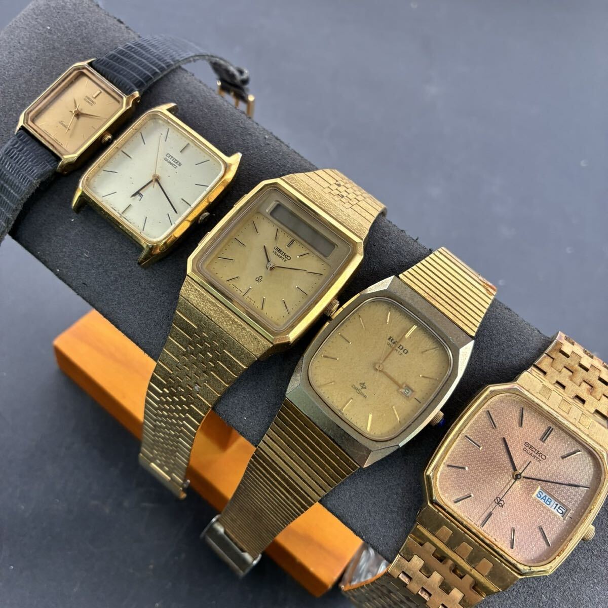 1円スタート RADO SEIKO CITIZEN 腕時計 3本まとめ DIASTAR ダイアスター クォーツ Exceline デジアナ 現状品 UI040128