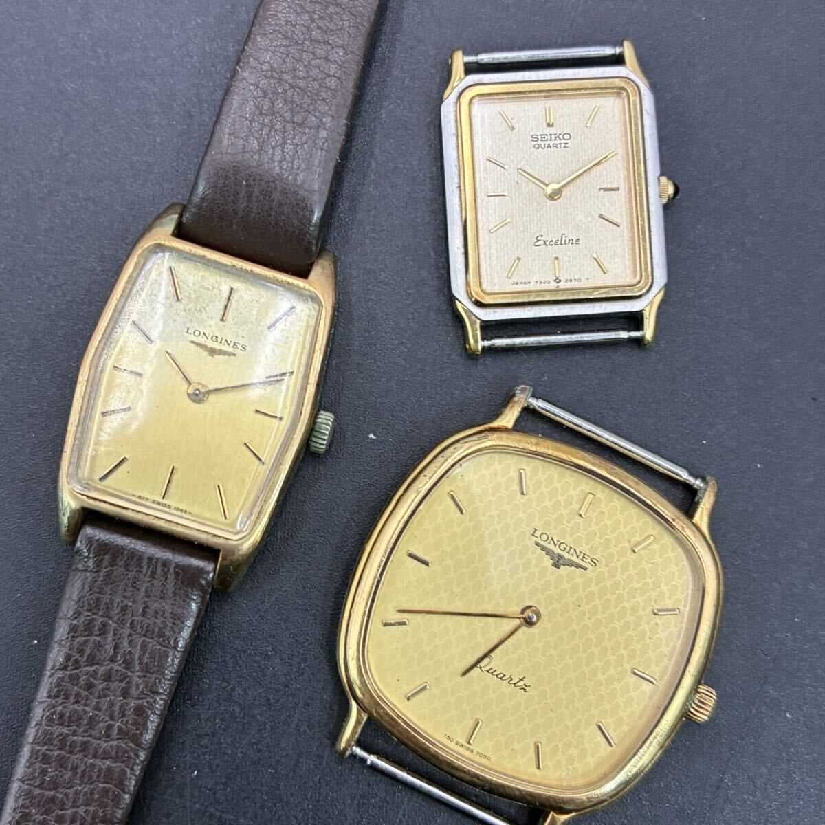 1円スタート LONGINES SEIKO 腕時計 3点まとめ Exceline クォーツ SS メンズ レディース 現状品 N040212