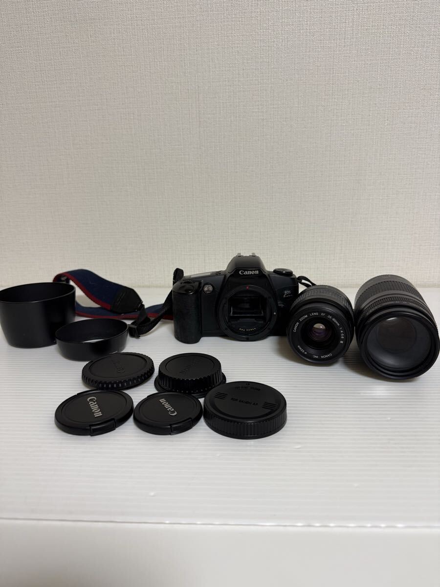 Canon EOS Kiss 一眼レフフィルムカメラ zoom LENS 75-300mm 1:4-5.6 Ⅱ EF 35-80 1:4-5.6 Ⅲレンズ付き