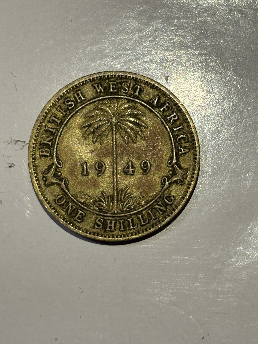 イギリス領西アフリカ　1シリング黄銅貨　1949H 古銭　外国コイン　約5.7g 4/17終了