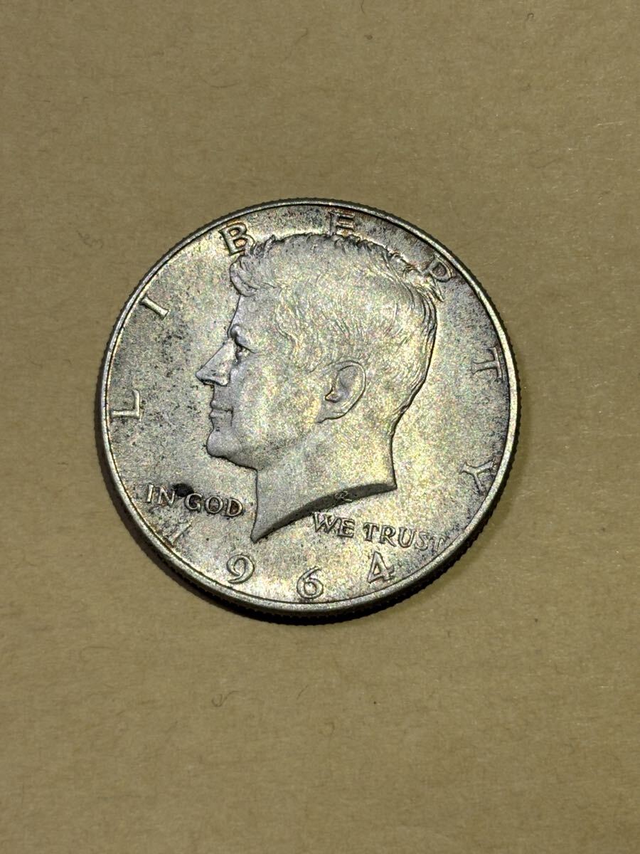 1円スタート　アメリカ　50セント銀貨　1964年　約12.5g ハーフダラー　ケネディ　4/20終了