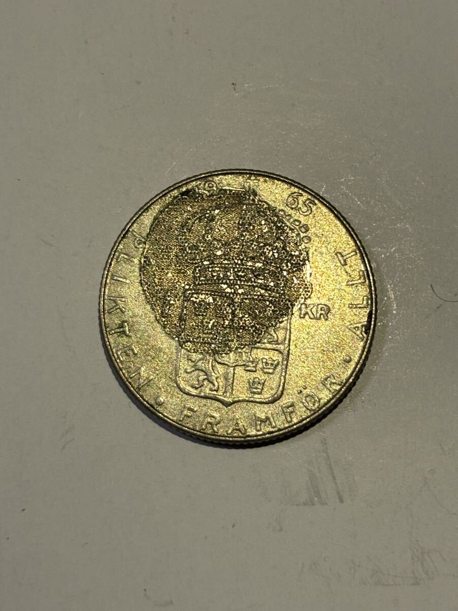 スウェーデン　1クローナ銀貨　1965年　古銭　ヨーロッパ　外国コイン　4/21終了