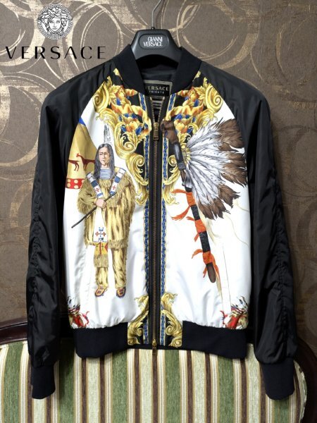 最至高品◆極美品◇極上ラインVERSACE TRIVUTEライン NATIVEAMERICAN スカジャンブルゾン ジャンニヴェルサーチ