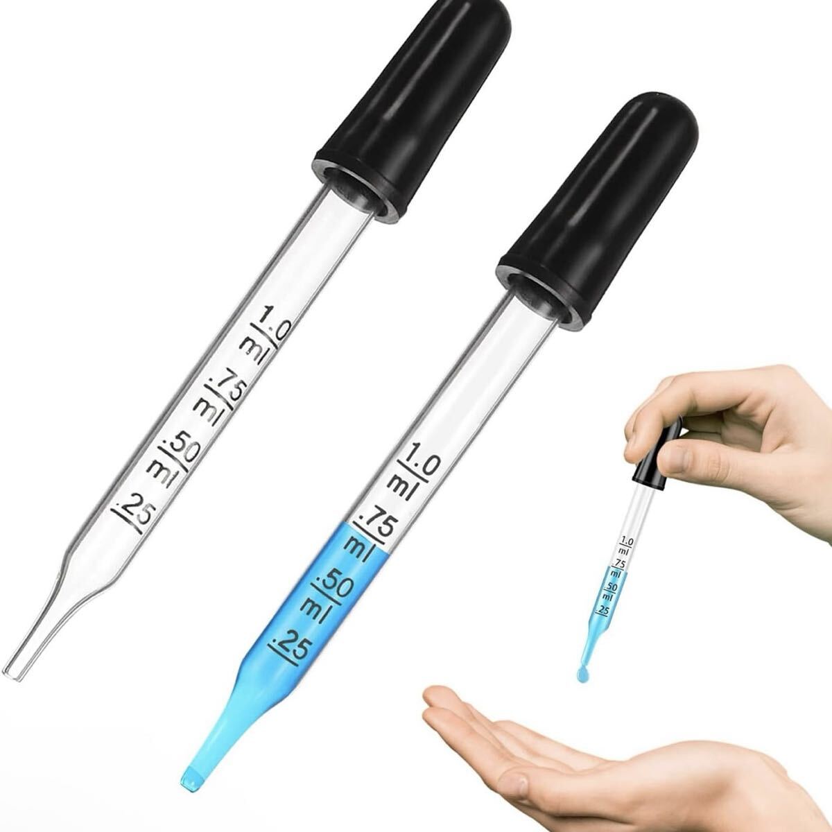 2個 新品 1ml スポイト 目盛り付き 香水 詰め替え 小分け 実験用 化粧品