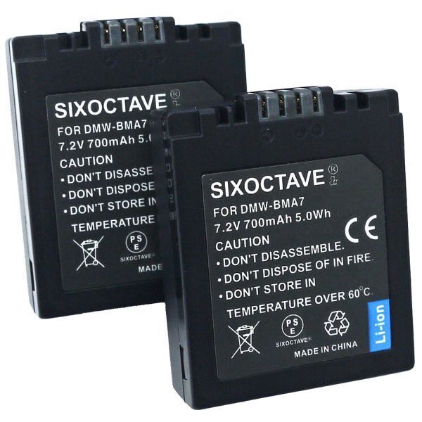 DMW-BMA7 Panasonic 互換バッテリー 2個　V-LUX1 Lumix DMC-FZ18 DMC-FZ28 DMC-FZ30 DMC-FZ35 DMC-FZ38 DMC-FZ50 DMC-FZ7 DMC-FZ8