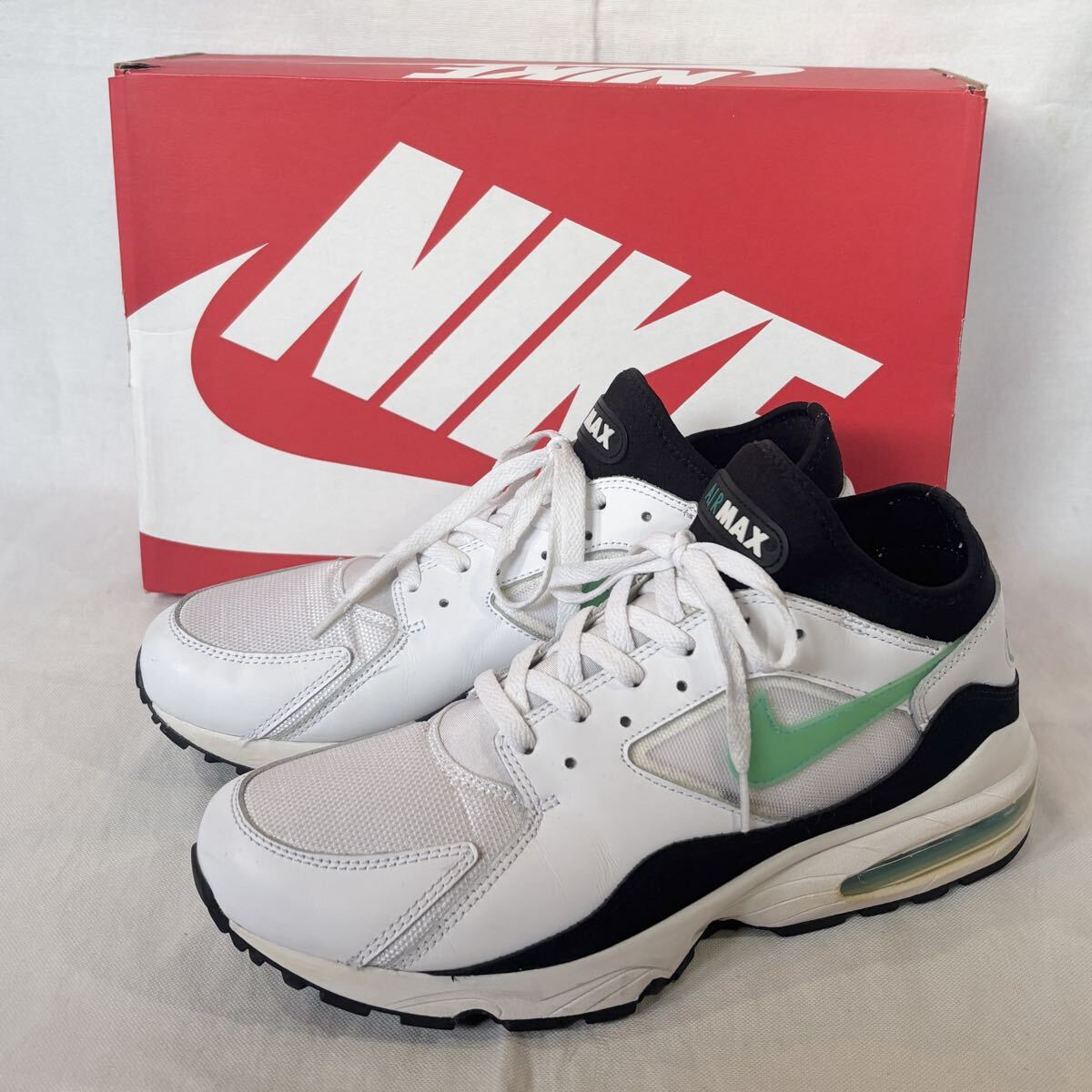 【NIKE】AIR MAX 93 White/Dusty Cactus スニーカー シューズ 靴 メンズ 28.5cm/US10.5 ナイキ エアマックス ダスティカクタス 306551-103
