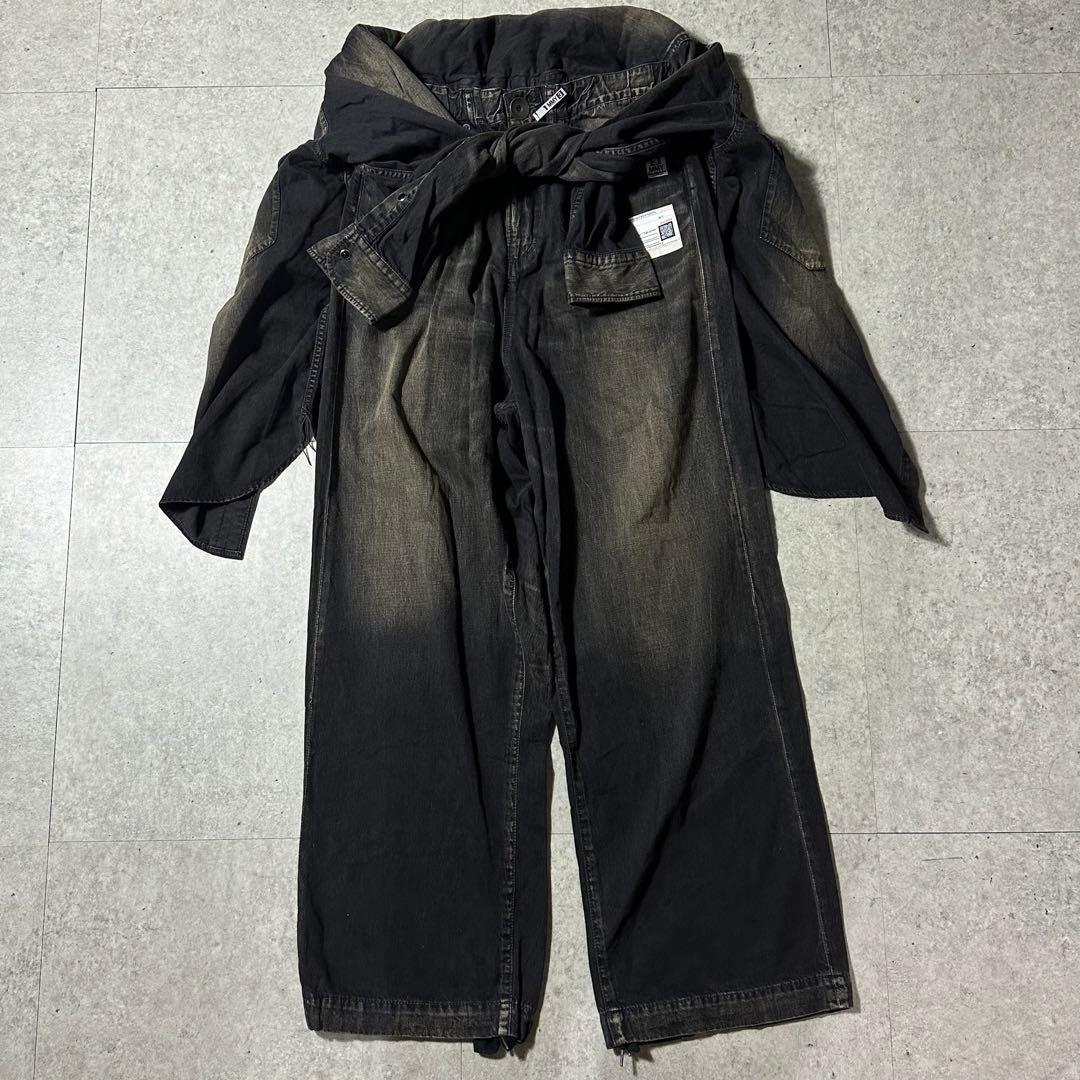 24ss MIHARA YASUHIRO ドッキングワイドデニムパンツ 44