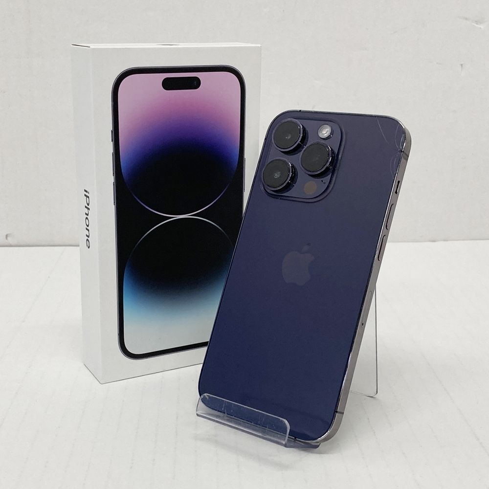 1051611L★ 【ジャンク】iPhone 14 Pro 512GB ディープパープル MQ283J/A　※背面割れ　※バッテリー最大77％
