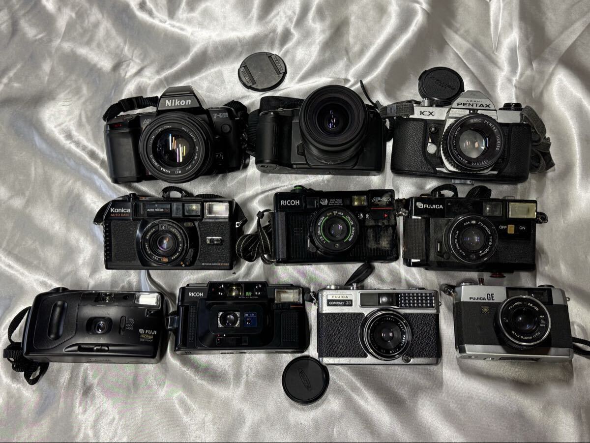 【動作未確認】フィルムカメラ まとめて10点セット（Nikon / Pentax / Ricoh / Fuji 他）