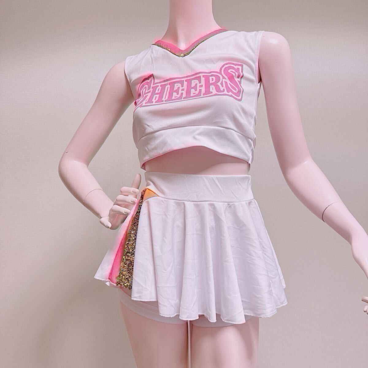 P362 上下キラキラ　コスチューム　インナースパッツ付き スコート 3点セット　アンダー付き　整理品 匿名配送　