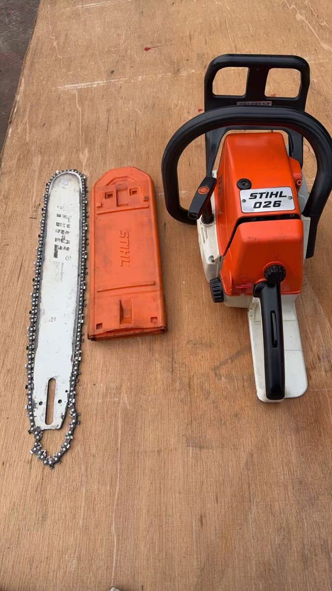 STIHL スチール★ 026 ★エンジンチェーンソー ★ 48cc エンジン始動 作動現状品