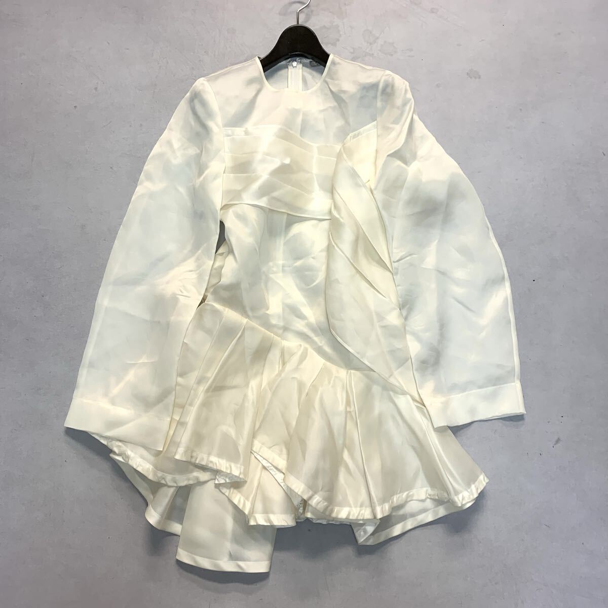 A ▼ フランス製 '極上シルク100%使用' Nina Ricci ニナリッチ 長袖 ドレス シャツ チュニック 34 レディース 婦人服 トップス