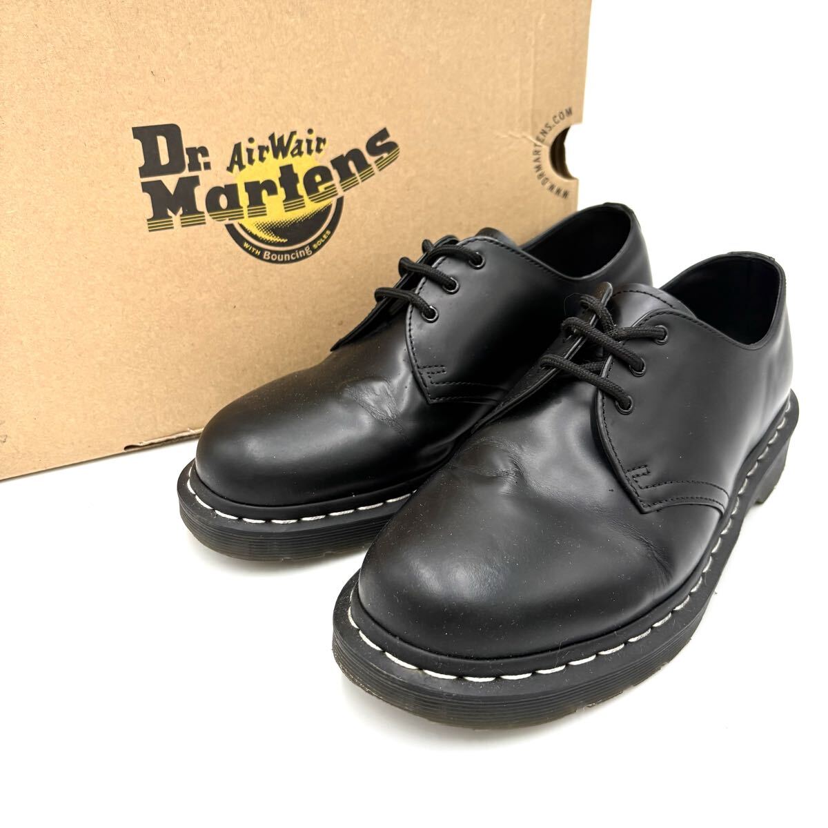 1B ■ 良品 箱付き '極上レザー使用' Dr.Martens ドクターマーチン 本革 1461Z 3ホールシューズ プレーントゥ ドレスシューズ UK7 26cm