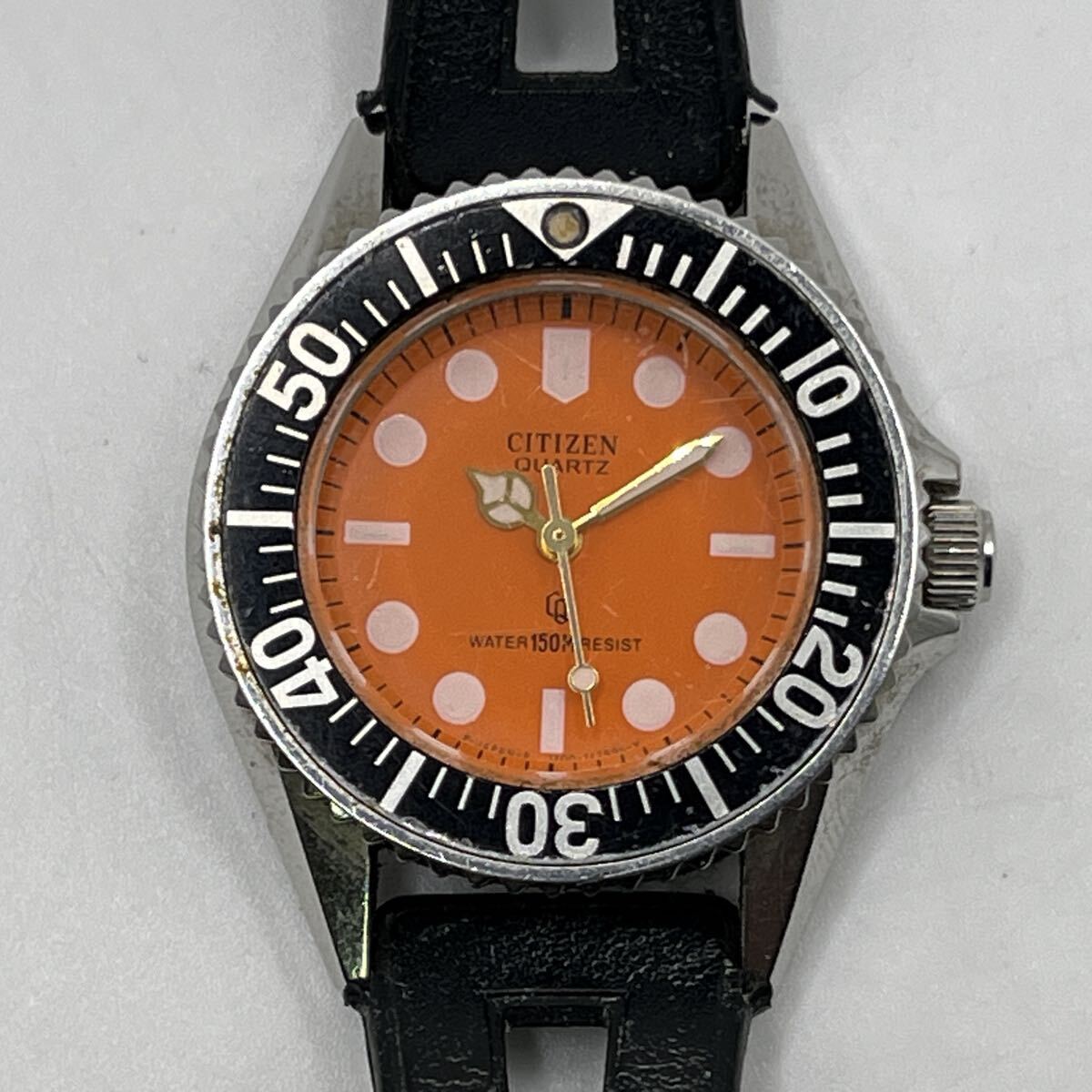 CITIZEN QUARTZ WATER 150M RESIST ALL STAINLESS STEEL 4-105087 TA GN-4-S シチズン ダイバーズウォッチ