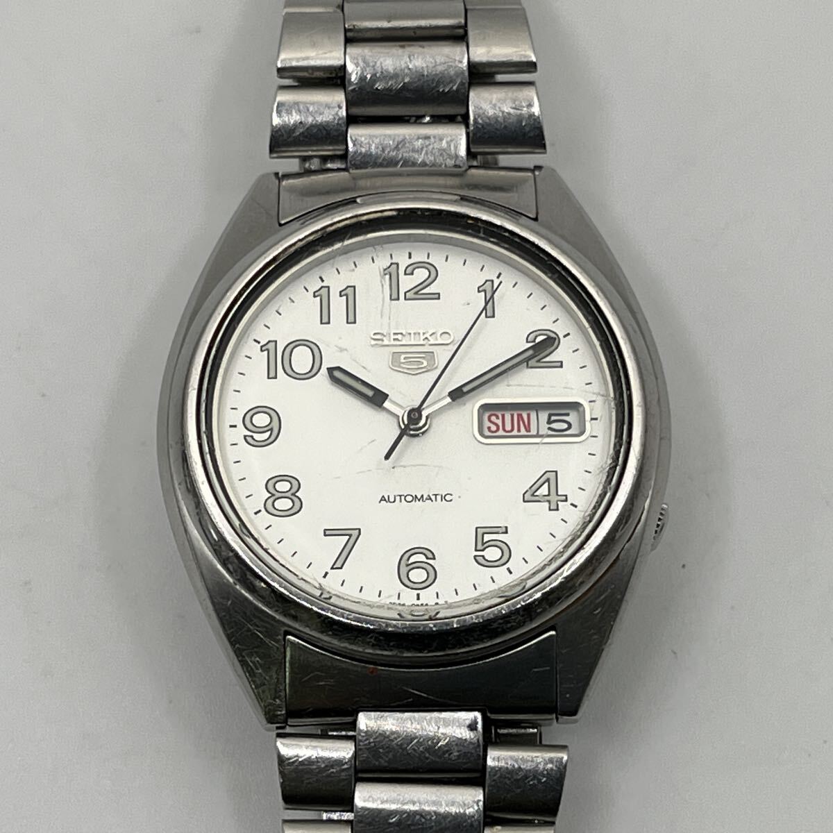 SEIKO 5 AUTOMATIC 7S26-3180 STAINLESS STEEL WATER RESISTANT セイコー ファイブ 自動巻き 3針 デイデイト 海外モデル