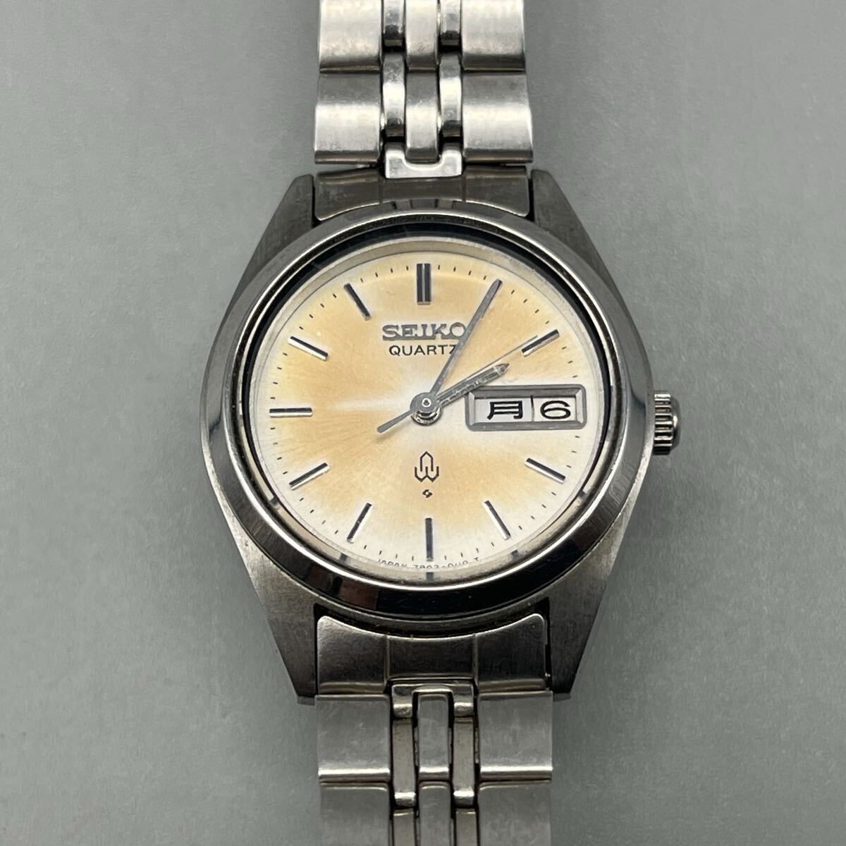 SEIKO QUARTZ WATER RESISTANT STAINLESS STEEL 7903-0090 セイコー 3針 デイデイト 動作品
