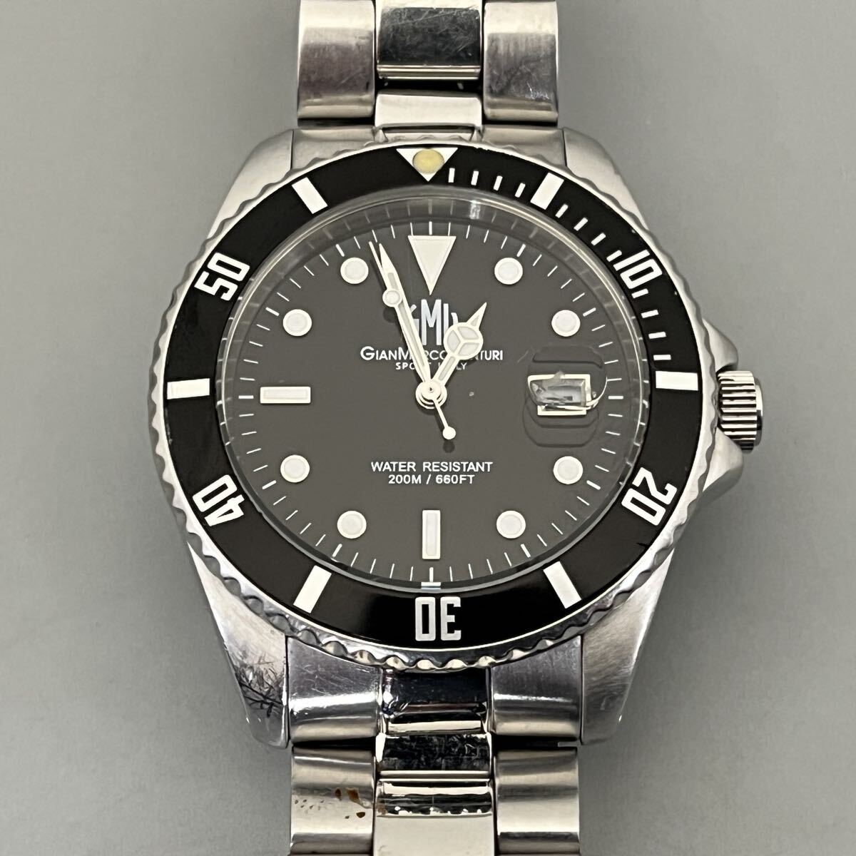 GIAN MARCO VENTURI SPORT ITARY WATER RESISTANT 200M/660FT ジャンマルコベンチューリ クォーツ ダイバーズウォッチ 新品電池交換済