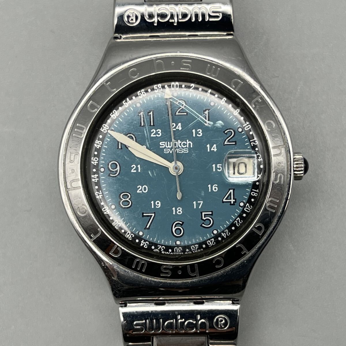 swatch IRONY STAINLESS STEEL PATENTED WATER-RESISTANT SWISS MADE スウォッチ アイロニー 3針 デイト 新品電池交換済