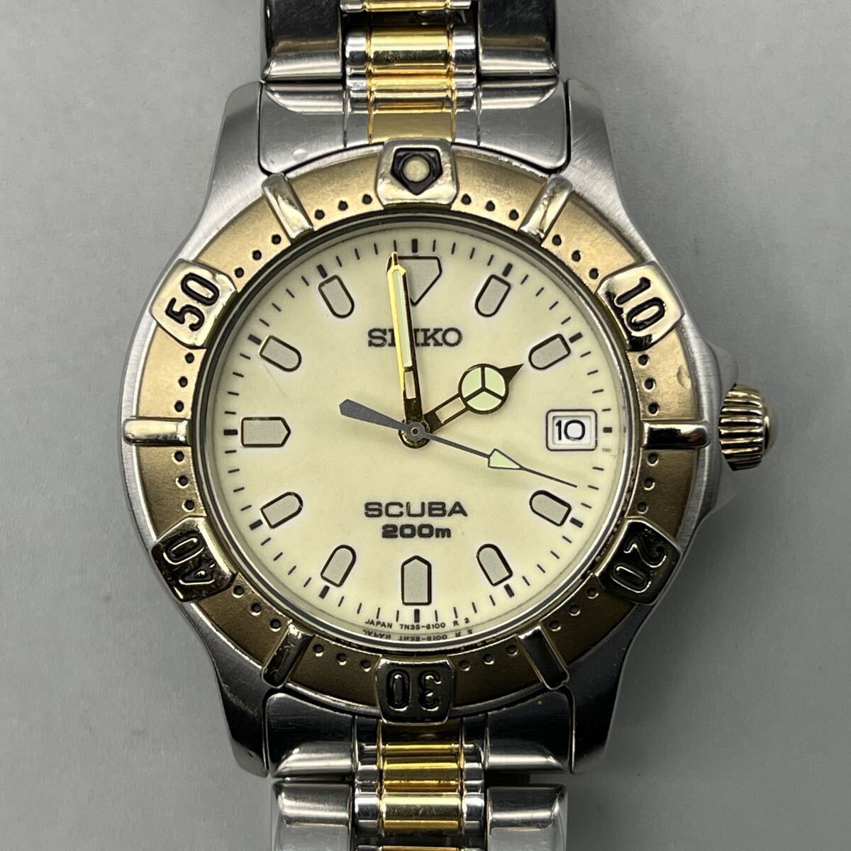 SEIKO SCUBA 200m 7N35-6010 DIVER'S WATCH セイコー スキューバ ダイバーズウォッチ 3針 デイト 新品電池交換済