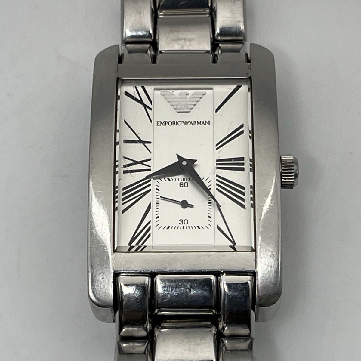 GA EMPORIO ARMANI AR-0145 SMALL SECOND SOLID STAINLESS STEEL 50METERS/ 5ATM エンポリオ・アルマーニ クォーツ 新品電池交換済