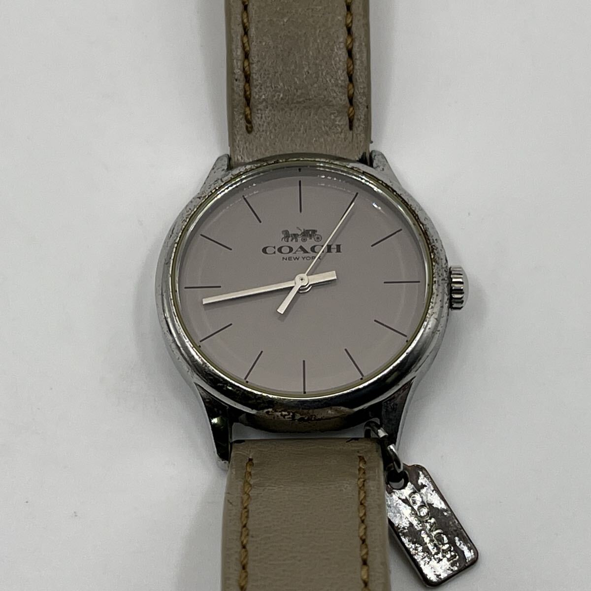 COACH NEW YORK CA.117.7.112.1534 STAINLESS STEEL CASEBACK WATER RESISTANT 3 ATM / 30 METERS コーチ クォーツ 3針 動作品 