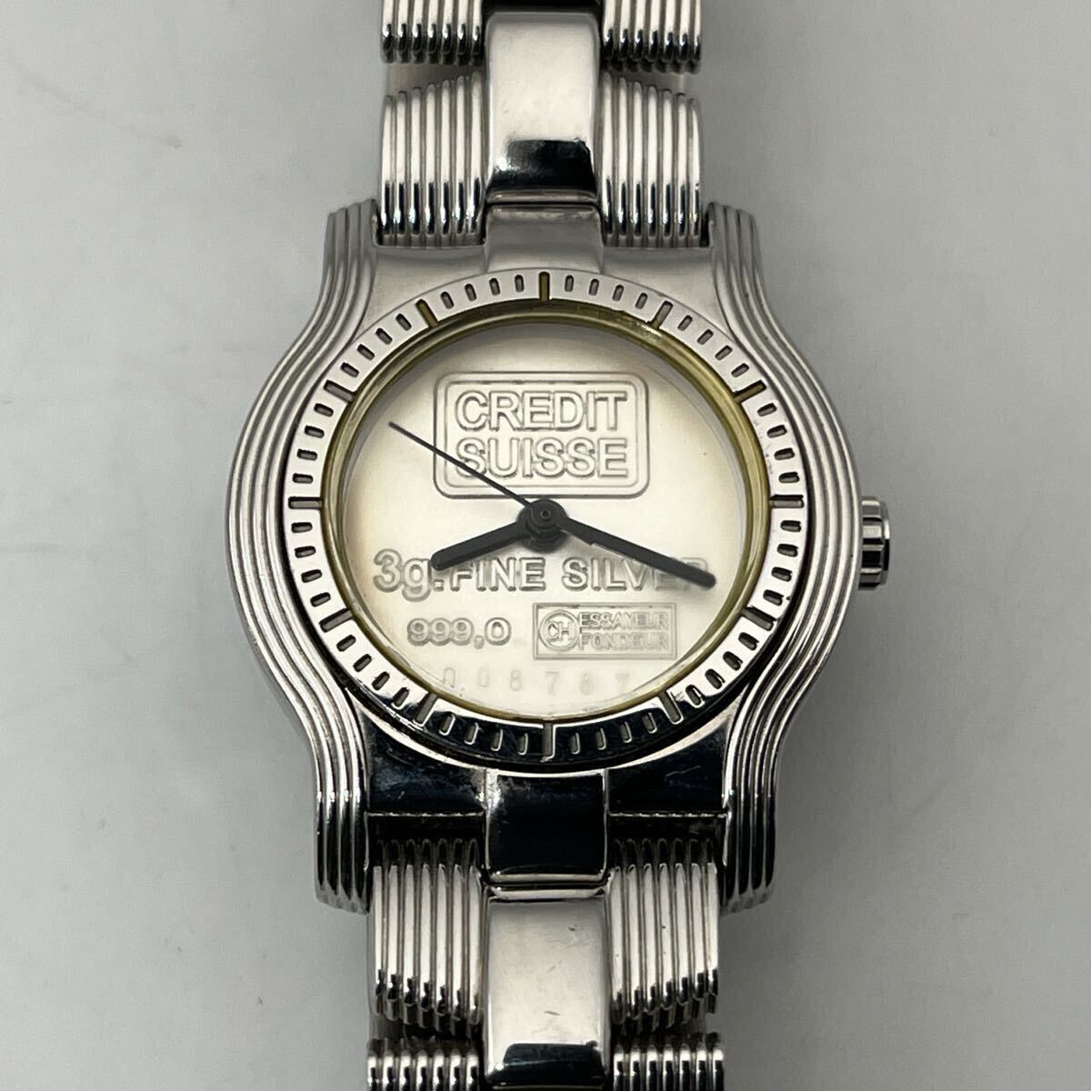 DORIS BLASER WATCH CREDIT SUISSE INGOT 3g. FINE SILVER 999,0 ドリスブラザー クレディ・スイス 純銀プレート入り 3針 動作品
