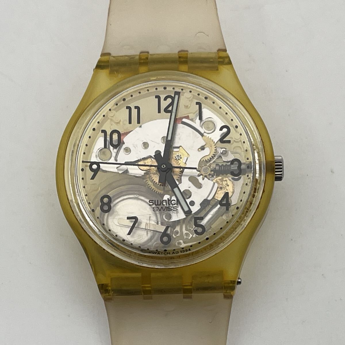 swatch SWISS PATENTED WATERRESISTANT SWISS MADE 6131 スウォッチ スケルトン 3針 動作品