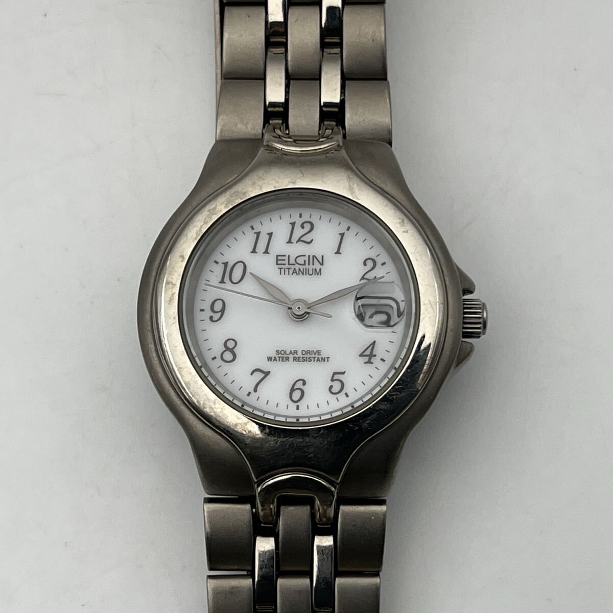 ELGIN TITANIUM SOLAR DRIVE WATER RESISTANT 330ft=100m TREASURE FK-1150-C エルジン チタニウム ソーラー トレジャー