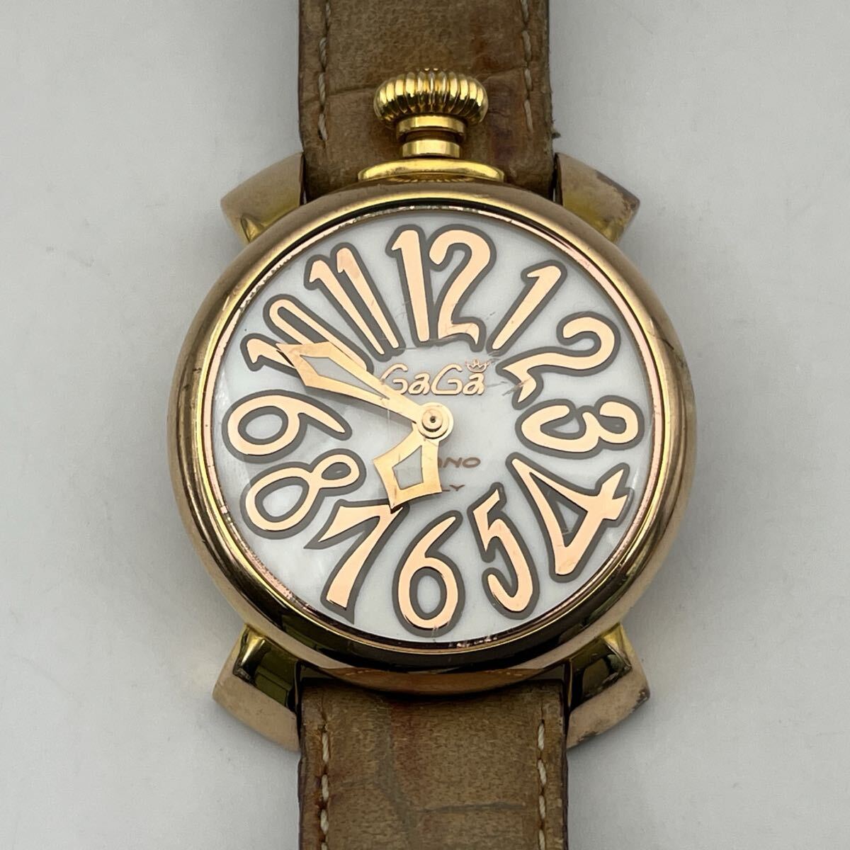 GaGa MILANO ITARY MANUALE 40 10055 ガガミラノ マヌアーレ40 イタリー 2針 新品電池交換済