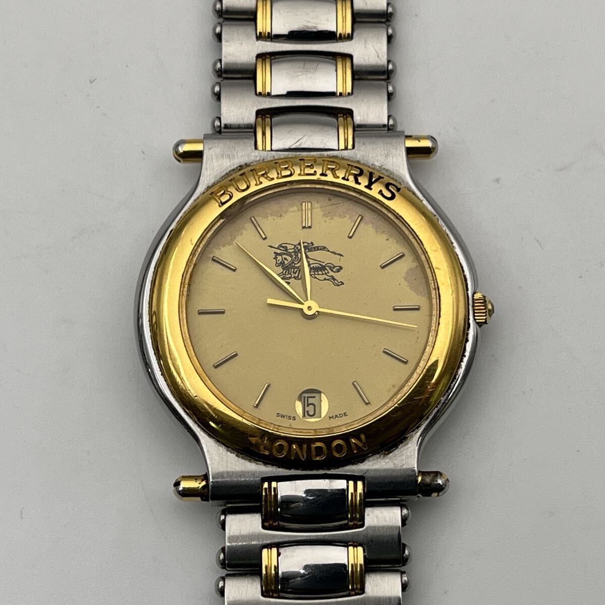 BURBERRYS LONDON SWISS MADE バーバリー ロンドン 3針 デイト コンビネーション 動作品