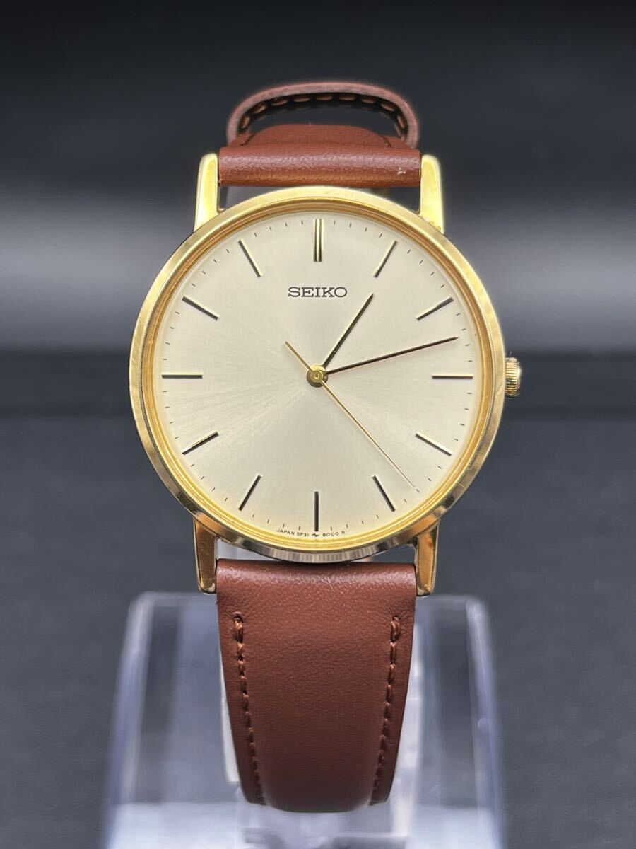 【1円スタート】 SEIKO セイコー クォーツ ゴールド文字盤　5P31-8000 腕時計 アナログ【不動品】