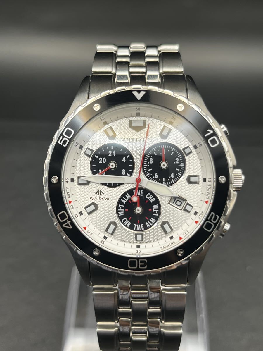 【1円スタート】 CITIZEN シチズン　エコドライブ　Eco-Drive クロノグラフ 腕時計 稼働品